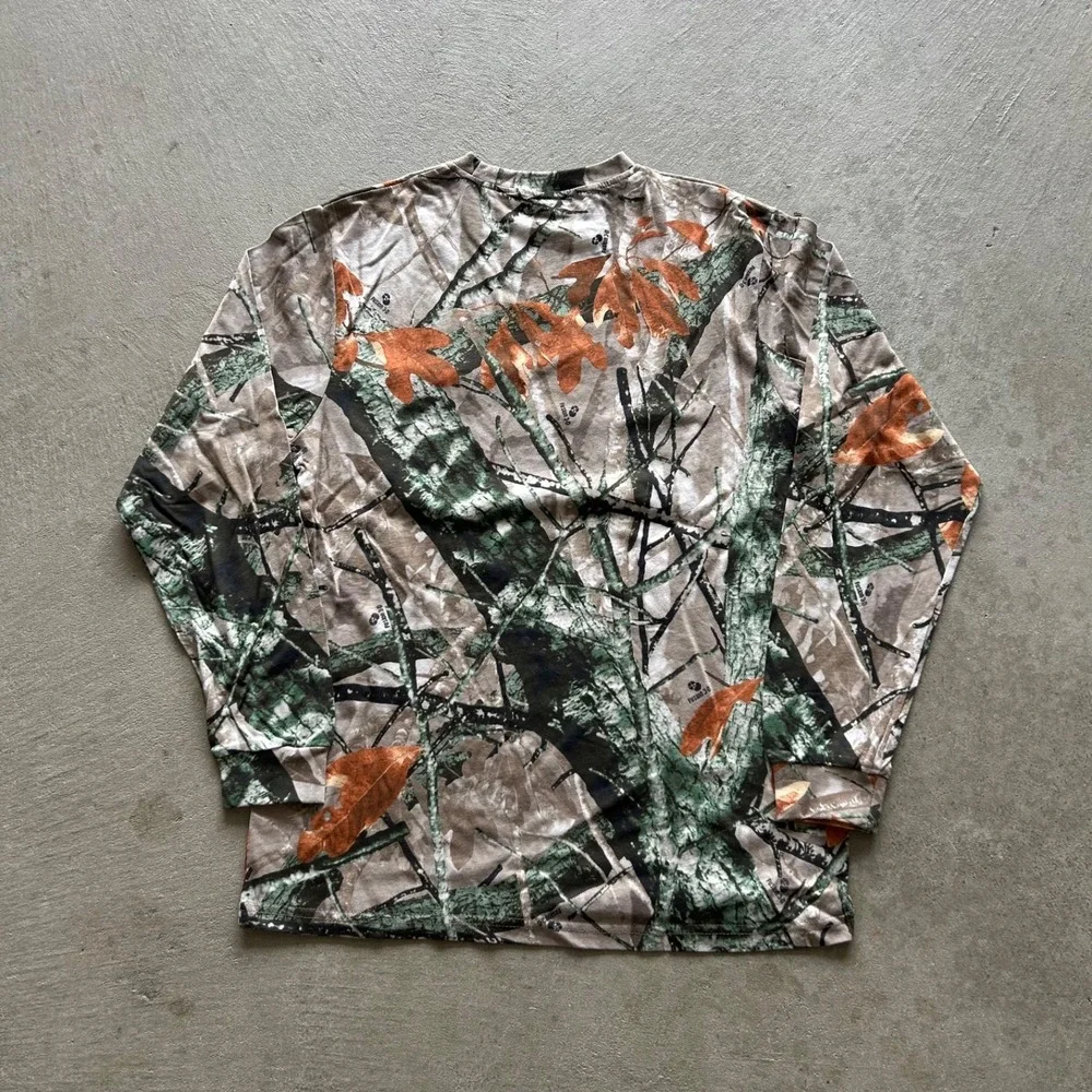 Vintage 90s Outfitters Ridge Camo Real Tree Long Sleeve Shirt Size XL Brown - Picture 4 of 5